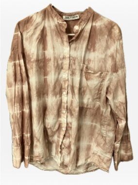 Zara Pink Tie-Dye Long Sleeve Shirt